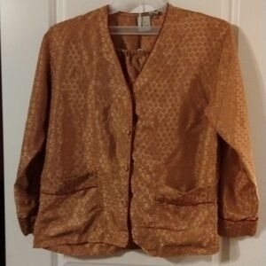 100% Polyester Two Piece Pajama set Brown Size Small